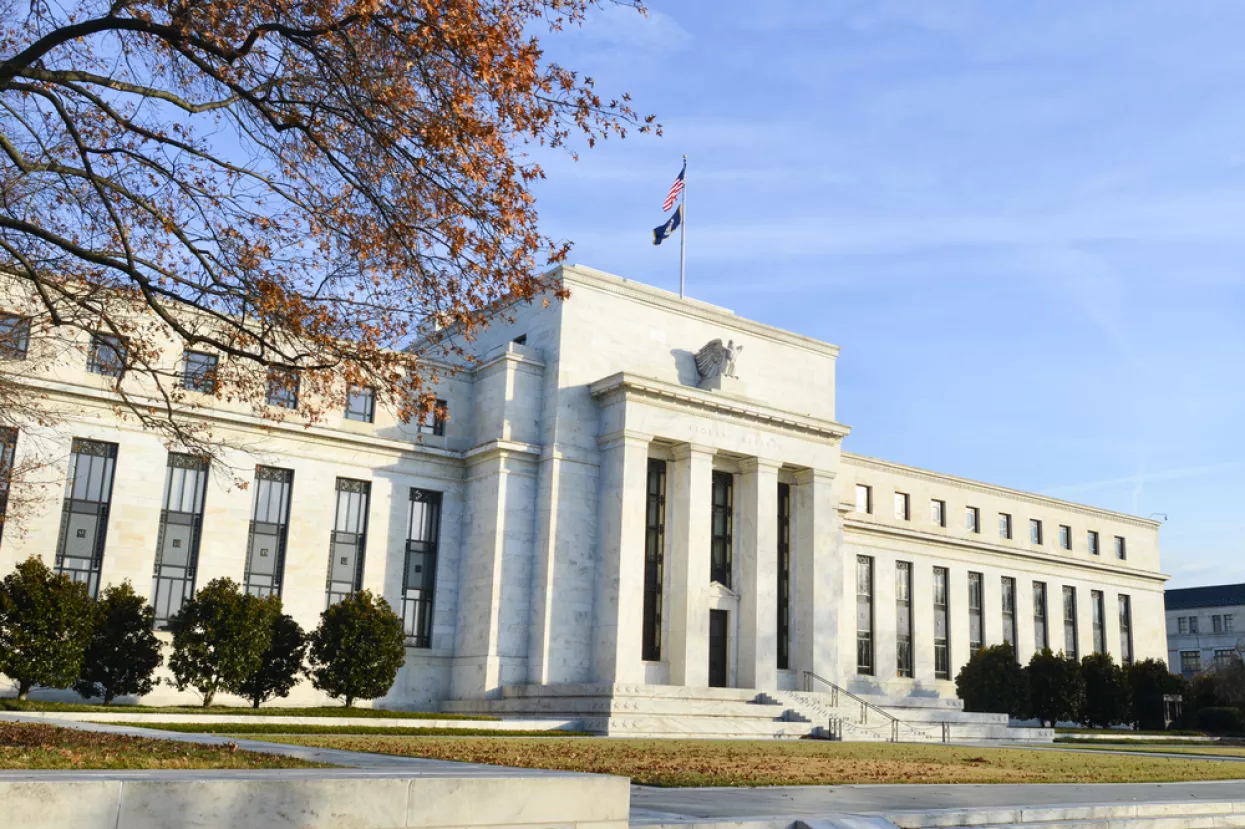 Washington DC - Federal Reserve building in Autumn