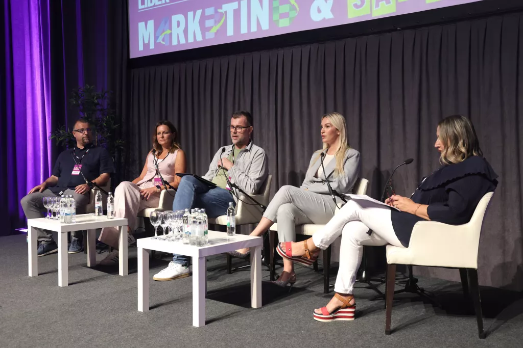 MARKETING AND SALES BY NUMBERS 2024. Panel "Trendovi zakupa medija" Vedran Vereš, Maja Šplajt, Hrvoje Odak, Lucija Knežić i Anamarija Hodaček