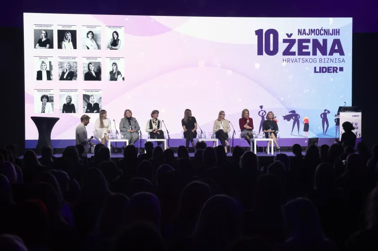 Žene u biznisu 2024. Ivana Pek Lučić, Andrea Pavlović, Martina Dalić, Lada Tedeschi Fiorio, Zsuzsanna Ortutay, Anita Letica i Nataša Rapaić