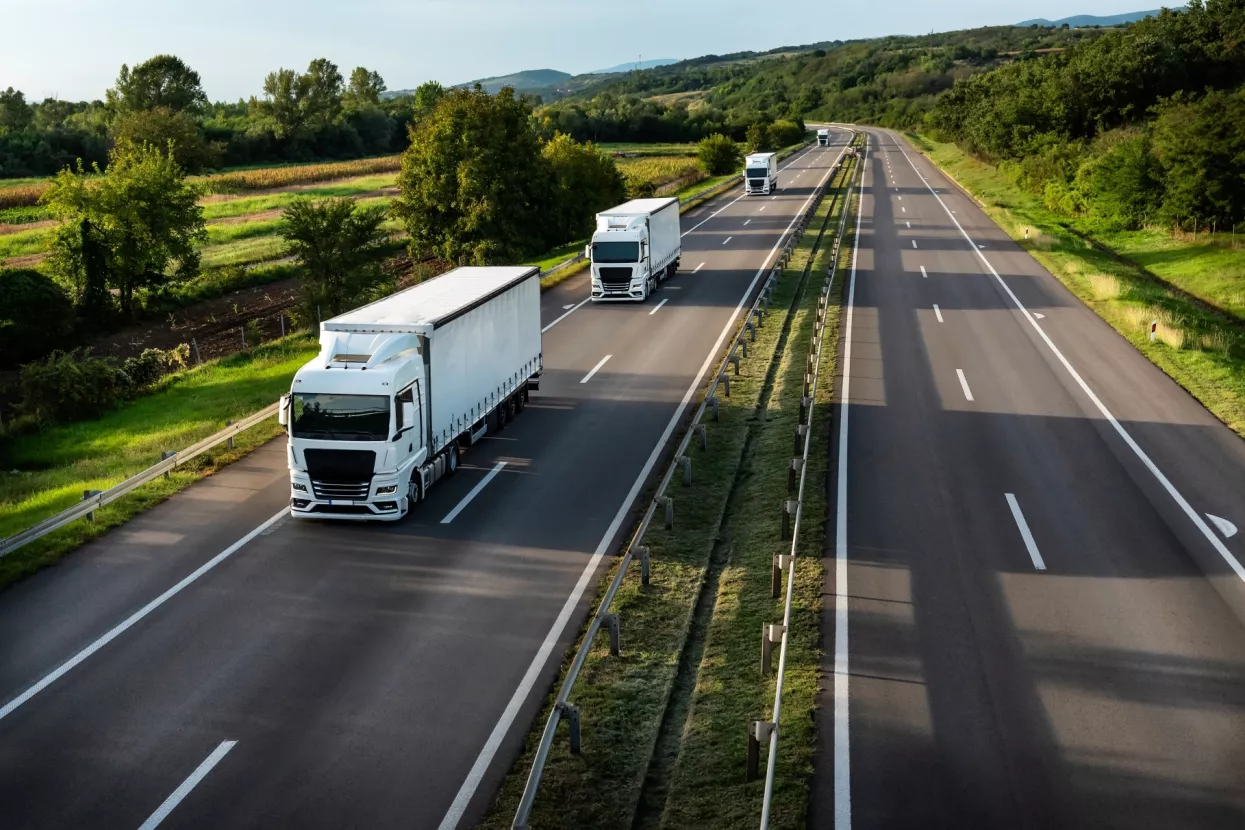 konvoj, kamioni, uvoz, izvoz, autocesta, roba