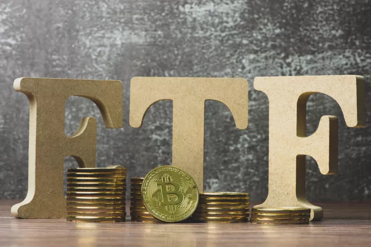 ETF and Bitcoin concept.