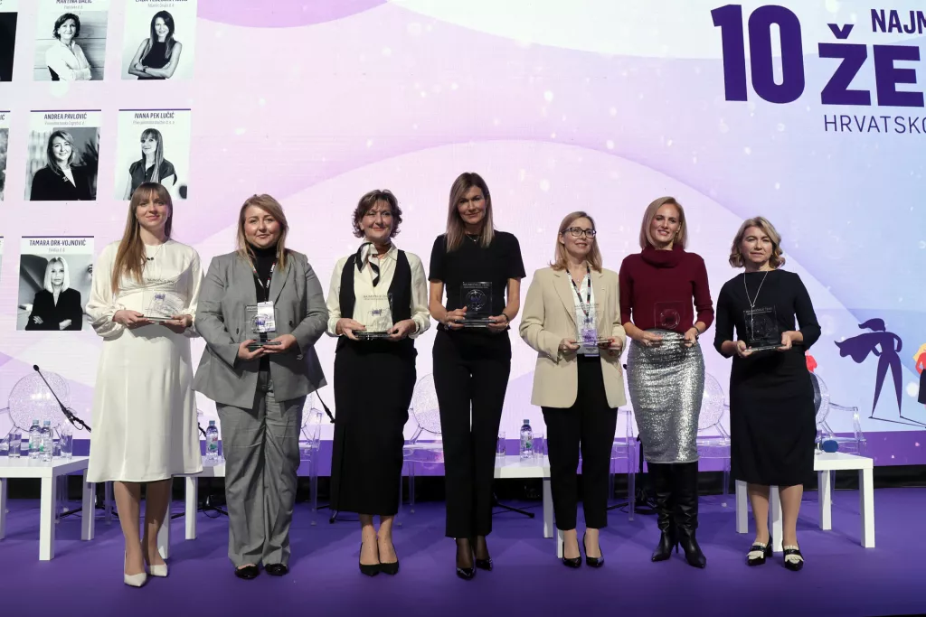 Žene u biznisu 2024. Ivana Pek Lučić, Andrea Pavlović, Martina Dalić, Lada Tedeschi Fiorio, Zsuzsanna Ortutay, Anita Letica i Nataša Rapaić