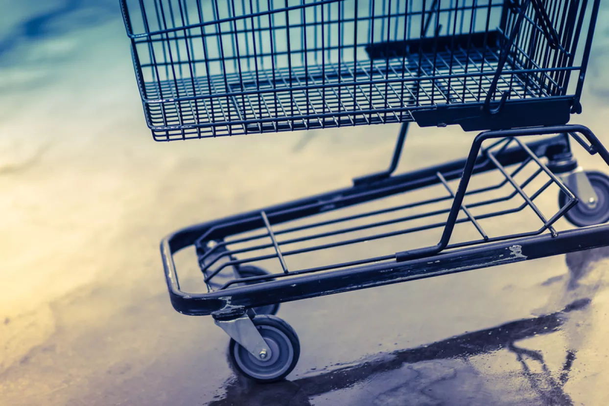 Shopping cart trolley supermarket in a vintage style.kupovina, prodaja, kupnja, shopping, trgovina