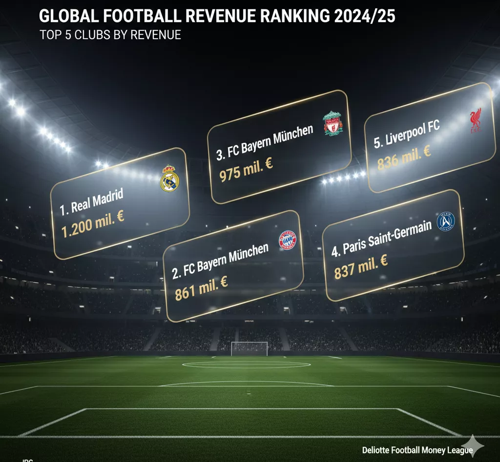 TOP 5 klubova po prihodima (2024./25.)