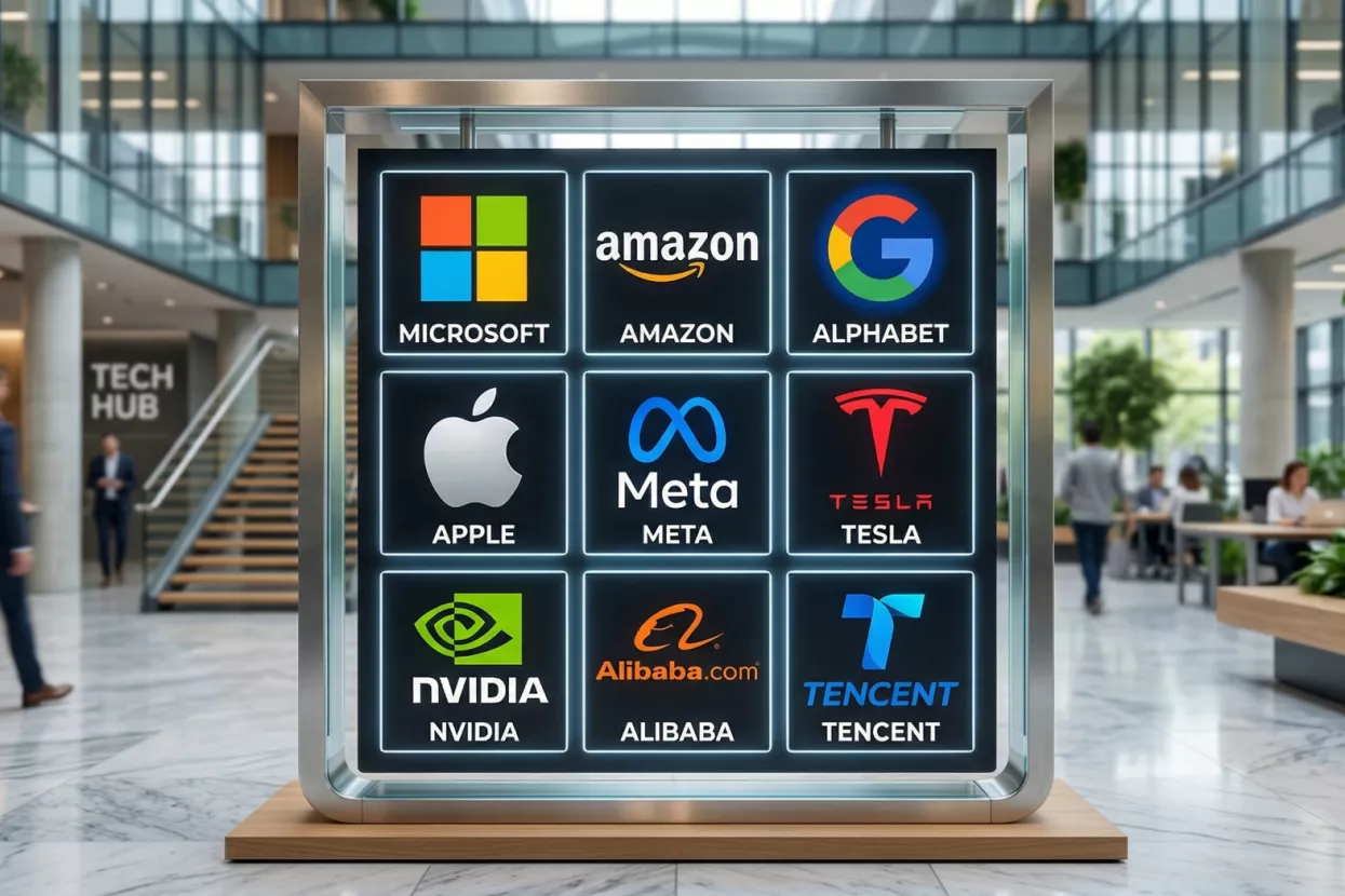 microsoft, amazon, alphabet, apple, meta, tesla, nvidia, alibaba i tencent