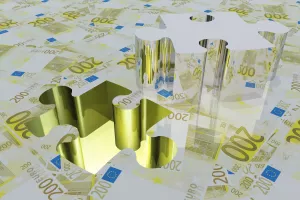 Puzzle, &scaron;tednja, euri, novci, slagalica
