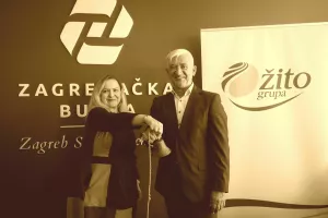 Predsjednica Uprave Zagrebačke burze Ivana Gažić i većinski vlasnik Žita Marko Pipunić zazvonili su 28. srpnja 2025. za početak trgovanja dionicama Žita